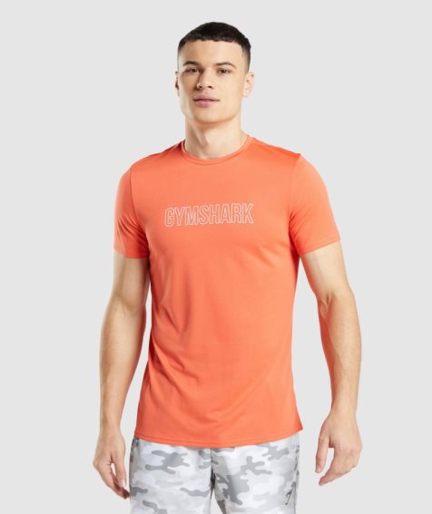 Men's Gymshark Arrival Graphic T-Shirts Orange | NZ 4SFZMP